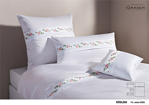 GRASER luxury bed linen - embroidery on mako satin - mod. R�slein