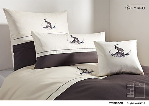 GRASER ropa de cama exclusiva - Stickerei auf satén - modelo Steinbock
