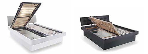 HASENA Dream-Line cama base Practico con somieres abatibles y contenedor
