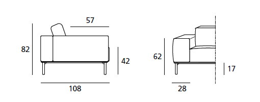 DOIMO SALOTTI - upholstery series Leonard dimensions