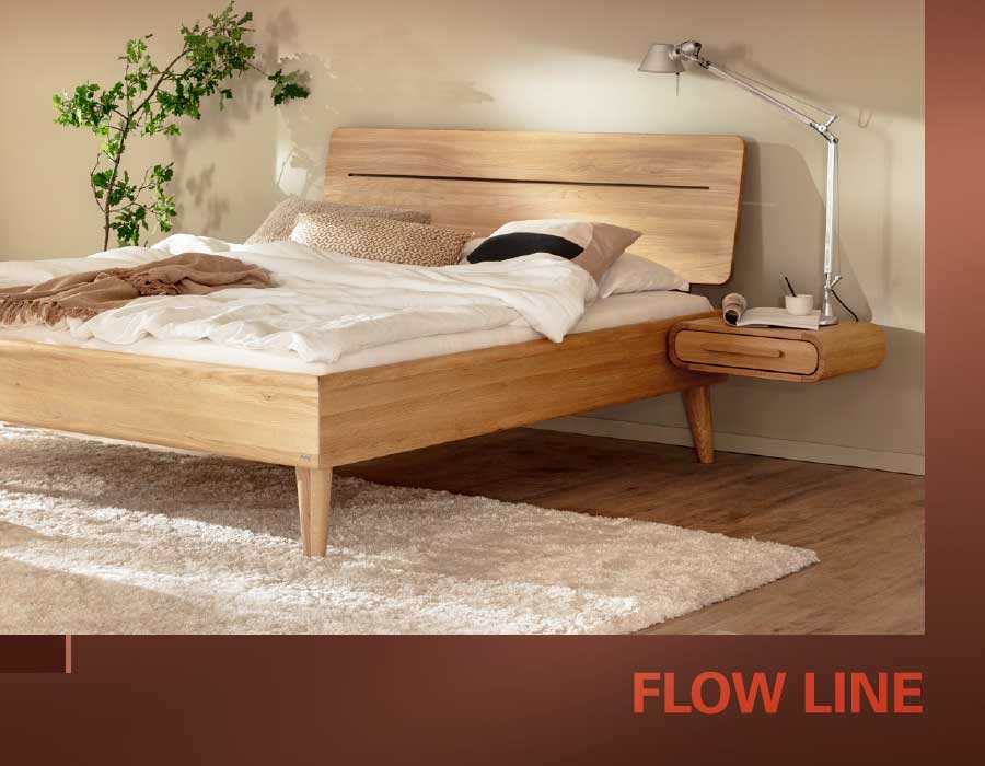 Flow Line Serie Massivholz-Betten von Hasena