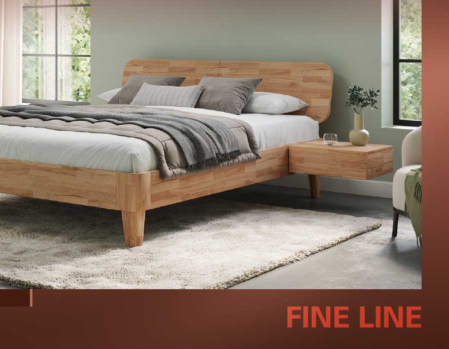 Fine Line Serie Massivholz-Betten von Hasena