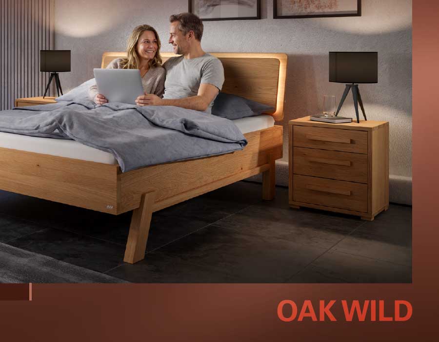 Oak wild Serie Massivholz-Betten von Hasena